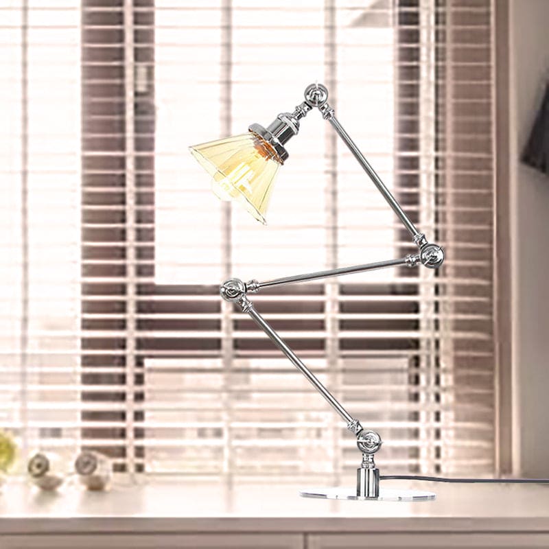 Lampada da Tavolo Elegante in Vetro Chiaro Conico
