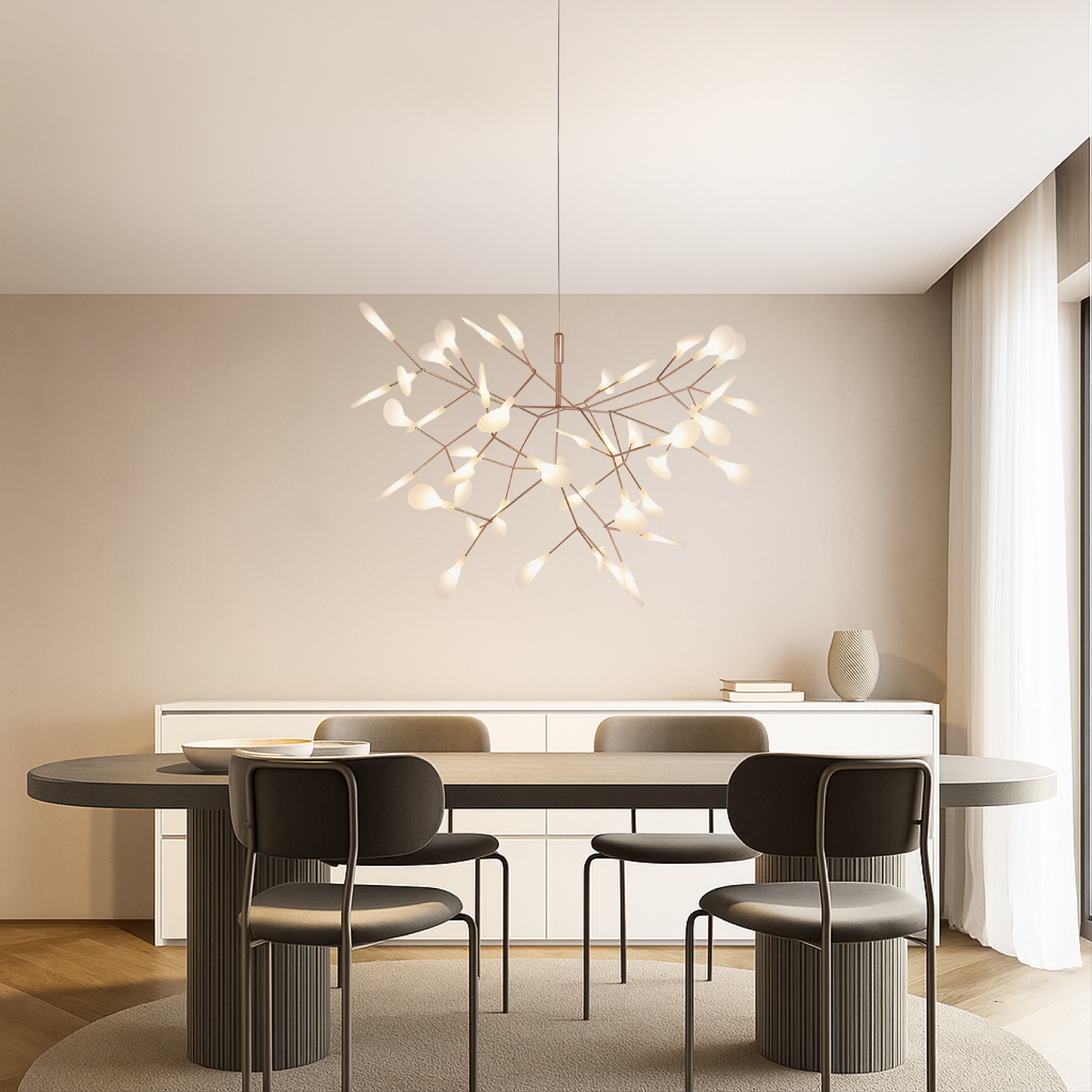 Luce a Sospensione LED Rosa Oro Elegante