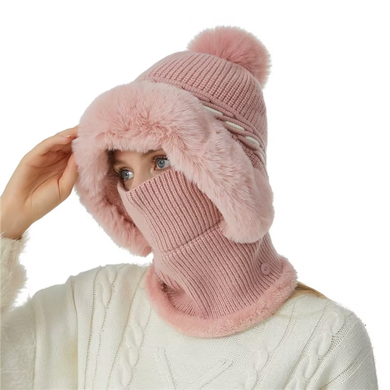 Cappello Sciarpa in Pile 2 in 1 Morbido e Caldo