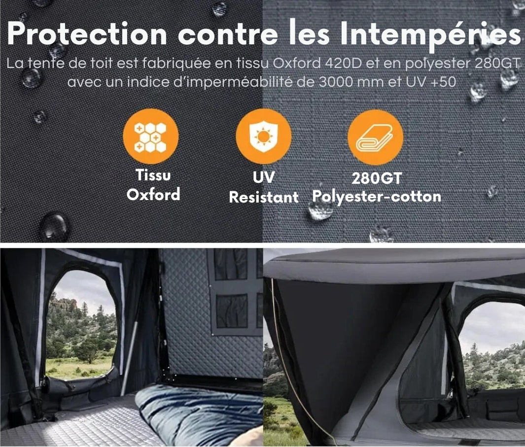 Tenda da Tetto per 4 Persone per Campeggio in Auto