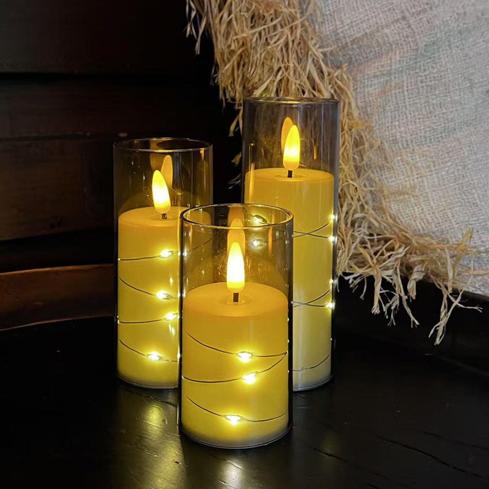 Candele LED Regolabili con Telecomando per Atmosfera Calda