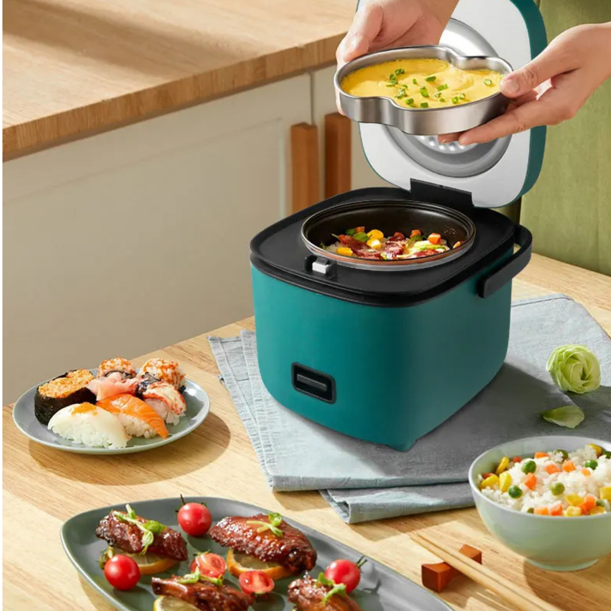 Cuociriso Elettrico 1,2 L Compatto e Automatico