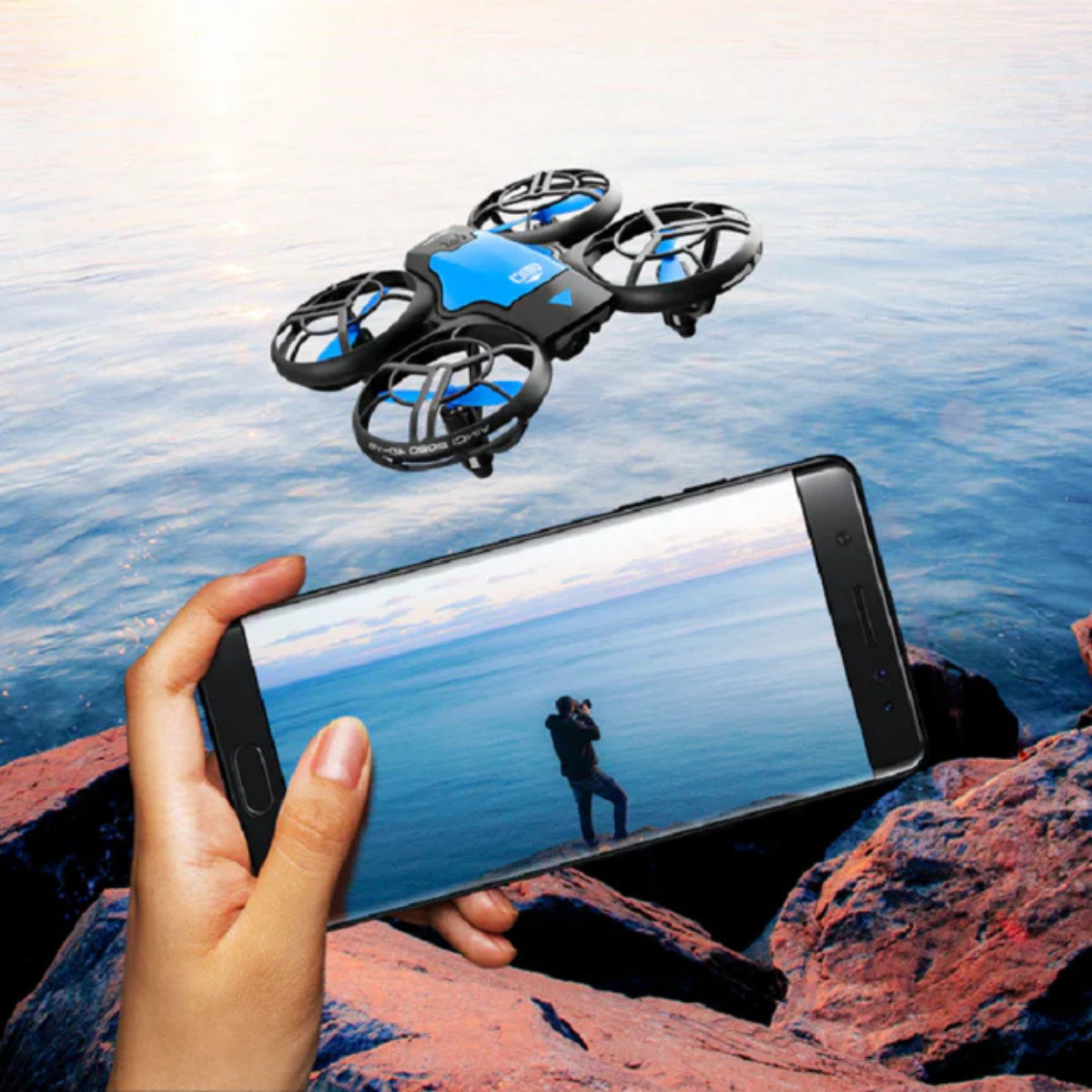 Drone Pieghevole 4K WiFi FPV con Fotocamera HD e Stabilizzatore