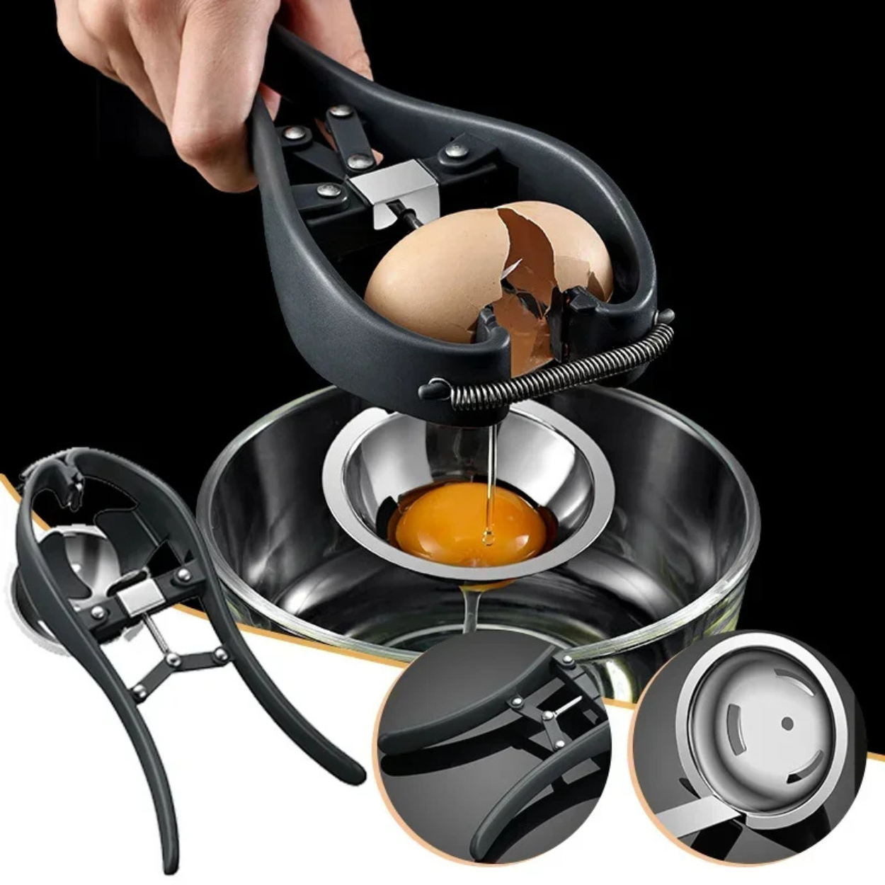 Apri Uova Ergonomico e Pratico in Acciaio Inossidabile