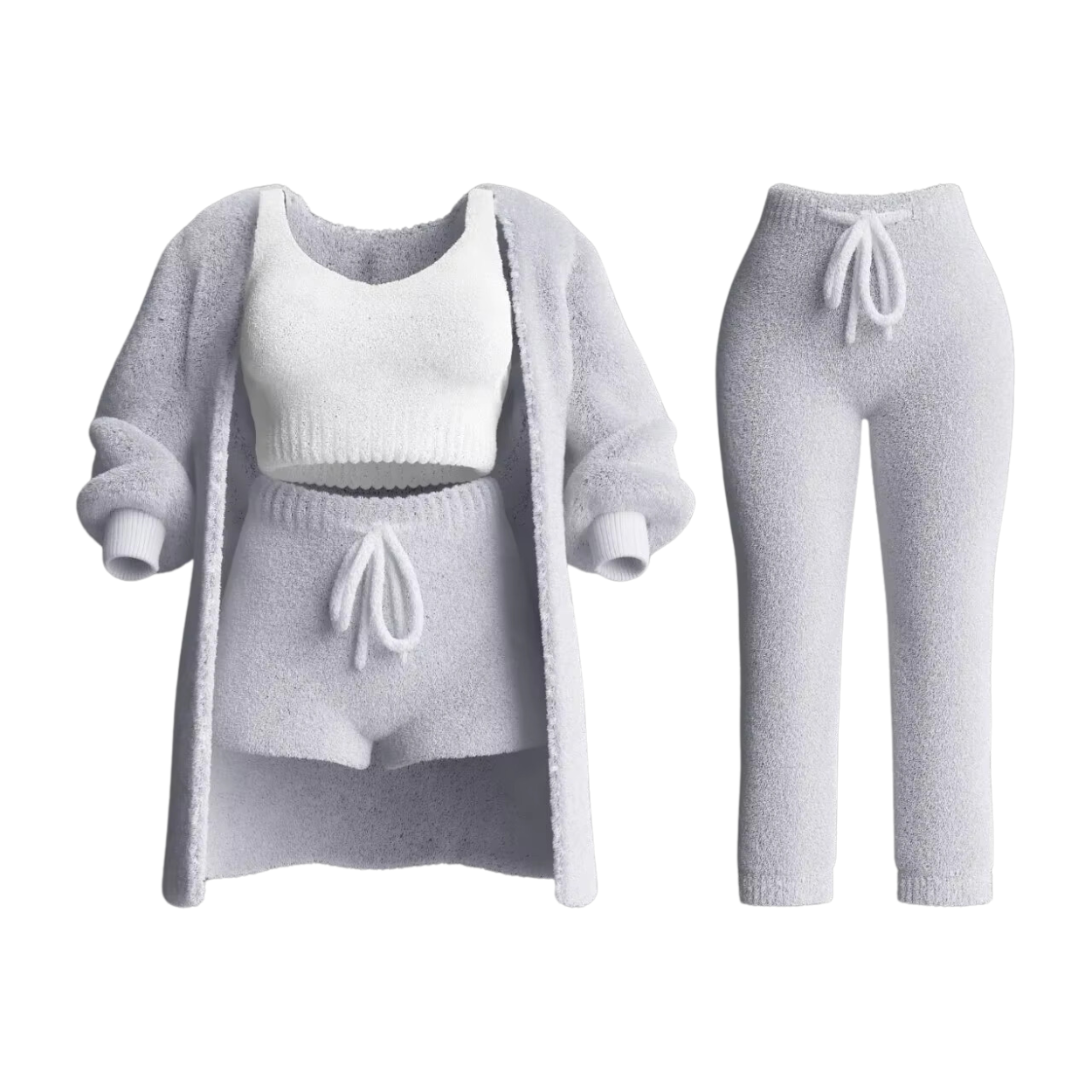 Completo Tuta Donna: Maglione, Reggiseno Sportivo, Pantaloni e Cardigan