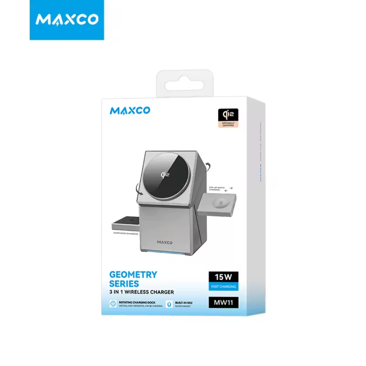 Caricatore Wireless 3 in 1 Magnetico Qi per Telefono