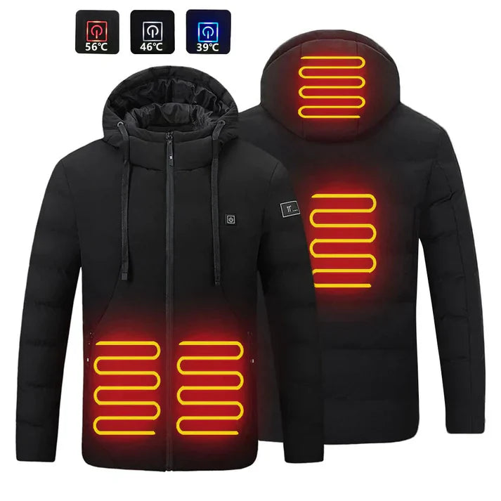Giacca Calda Elettrica con 4 Zone di Calore Regolabili