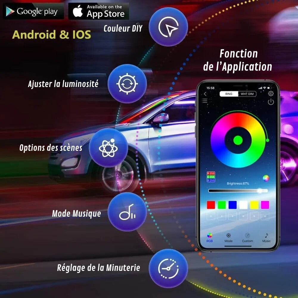 Lampada LED Sotto Auto Design Futuristico