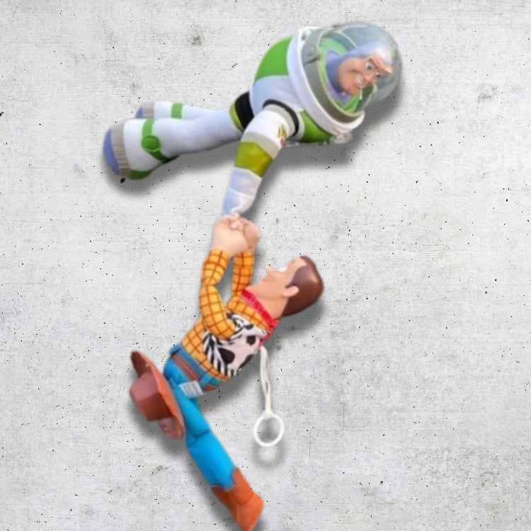 Giocattolo Peluche Disney Woody e Buzz da Appendere per Auto