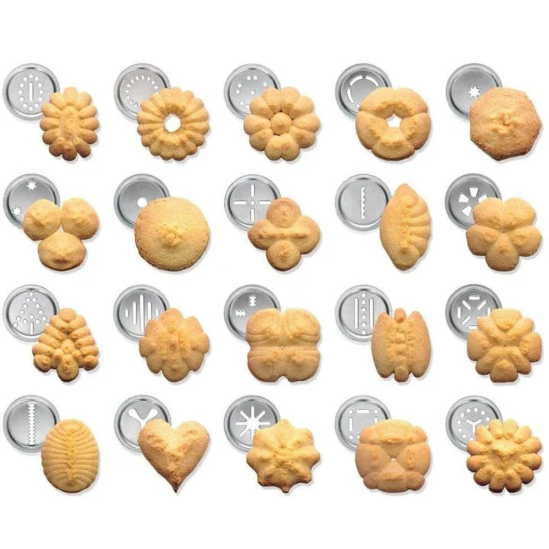 Stampo per Biscotti in Alluminio con 20 Forme e 4 Beccucci