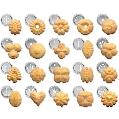 Stampo per Biscotti in Alluminio con 20 Forme e 4 Beccucci