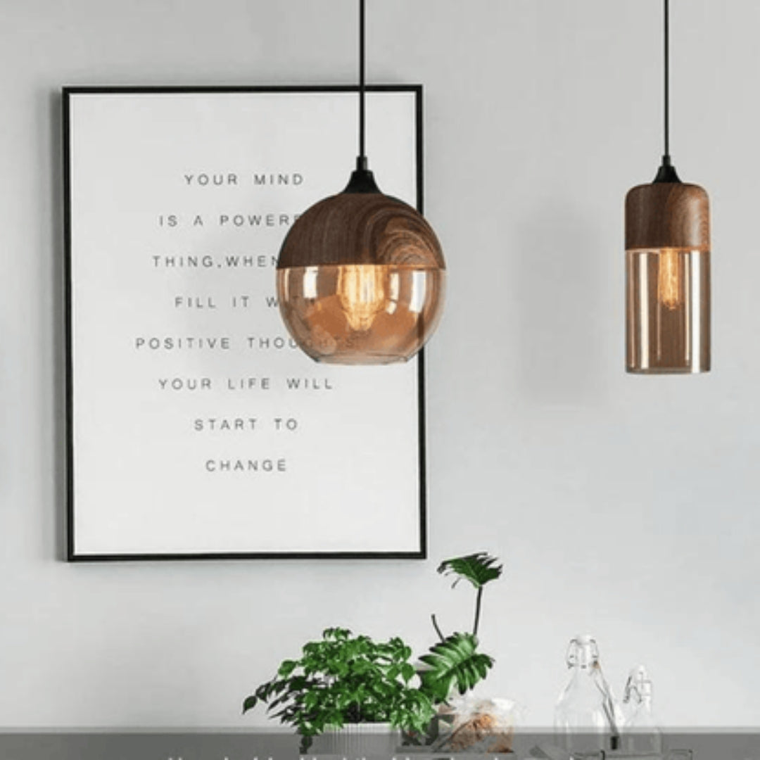 Lampada da soffitto in legno design nordico
