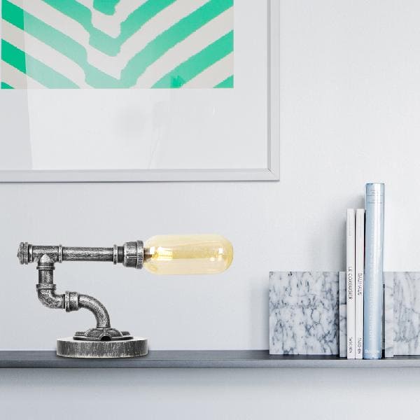 Lampada da Tavolo Elegante in Vetro Trasparente con Paralume Rotondo