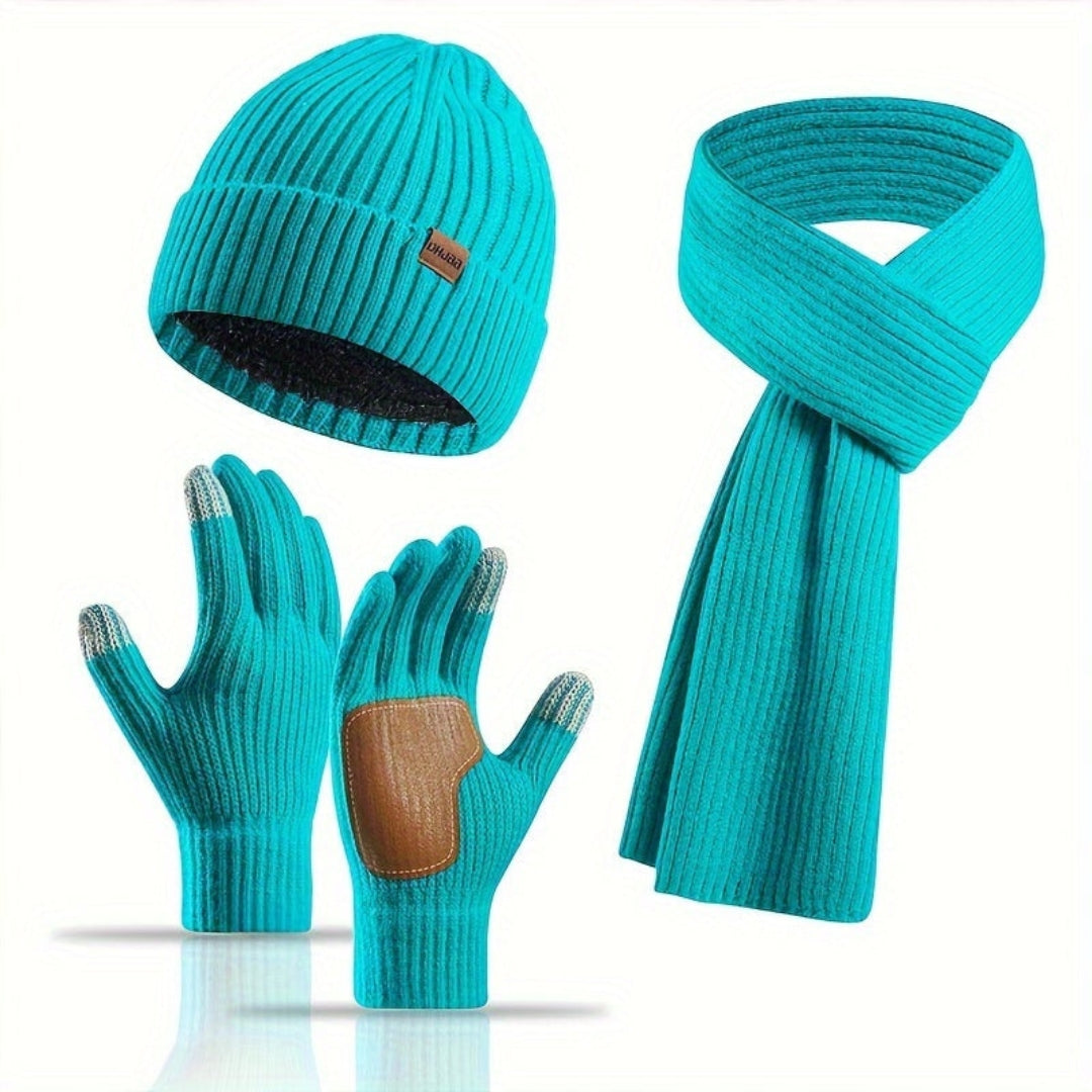 Set invernale lavorato a maglia 3 pezzi caldo e confortevole