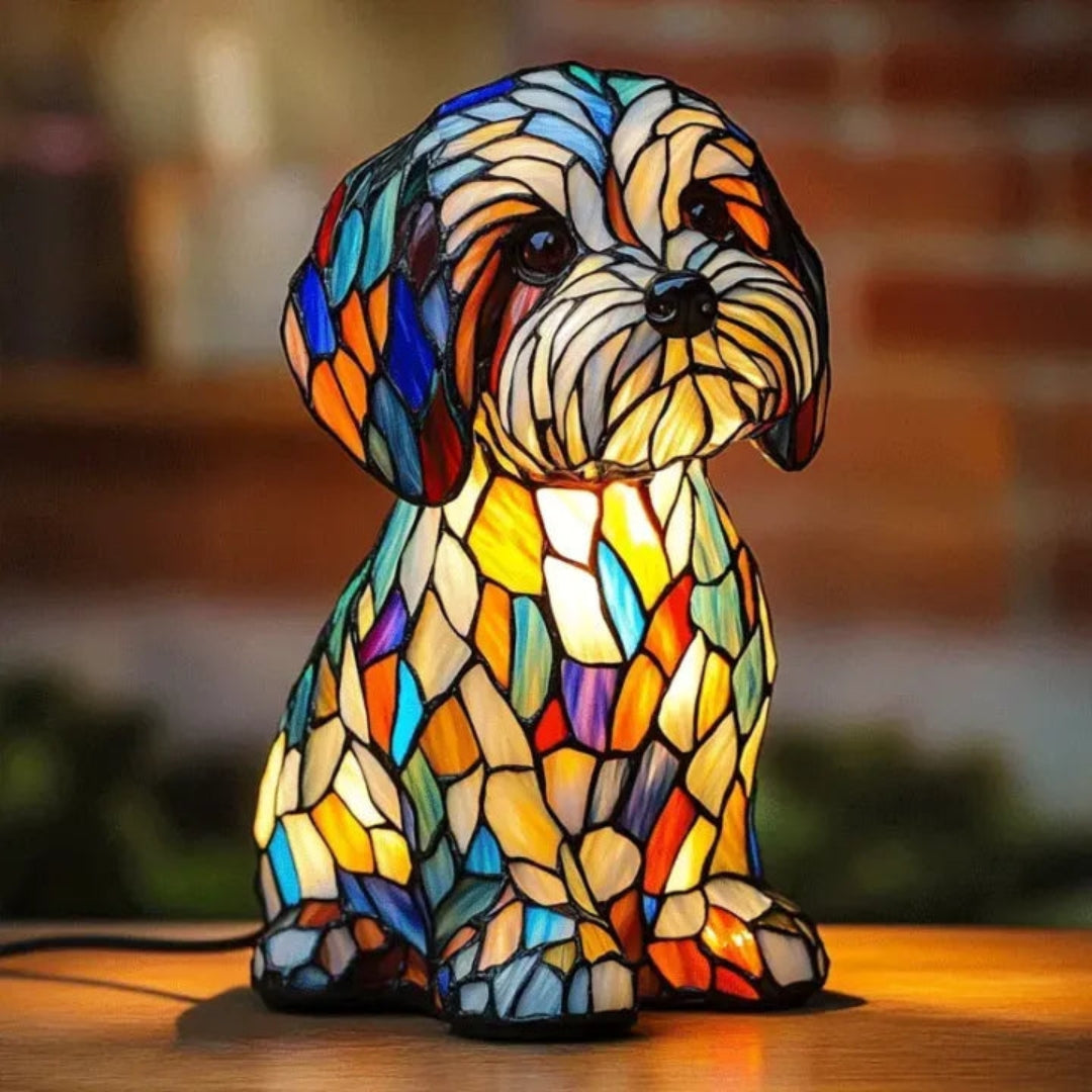 Lampada cane divertente LED colorata