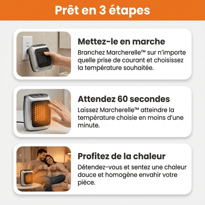 Marcherelle™ – Radiatore Elettrico Portatile 800W a Basso Consumo