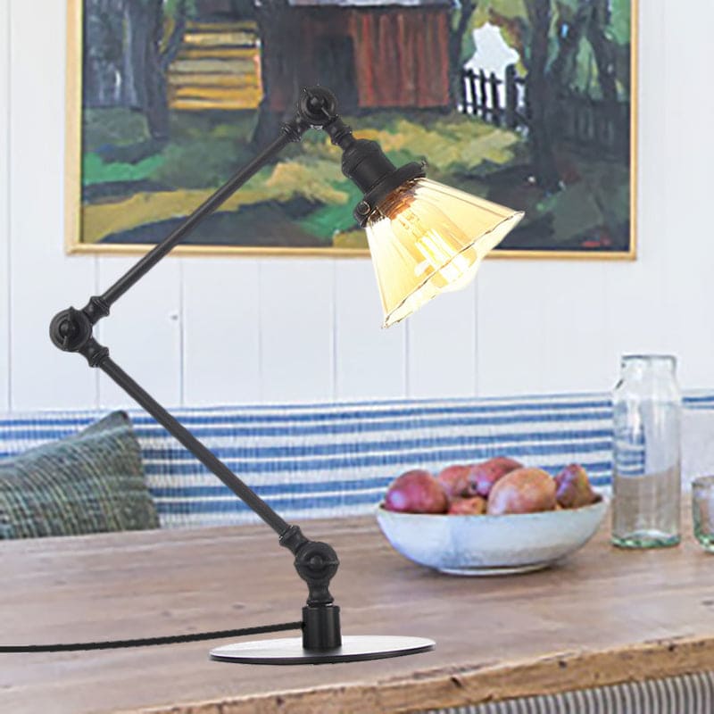 Lampada da Tavolo Elegante in Vetro Chiaro Conico