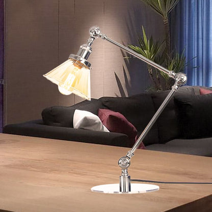 Lampada da Tavolo Elegante in Vetro Chiaro Conico