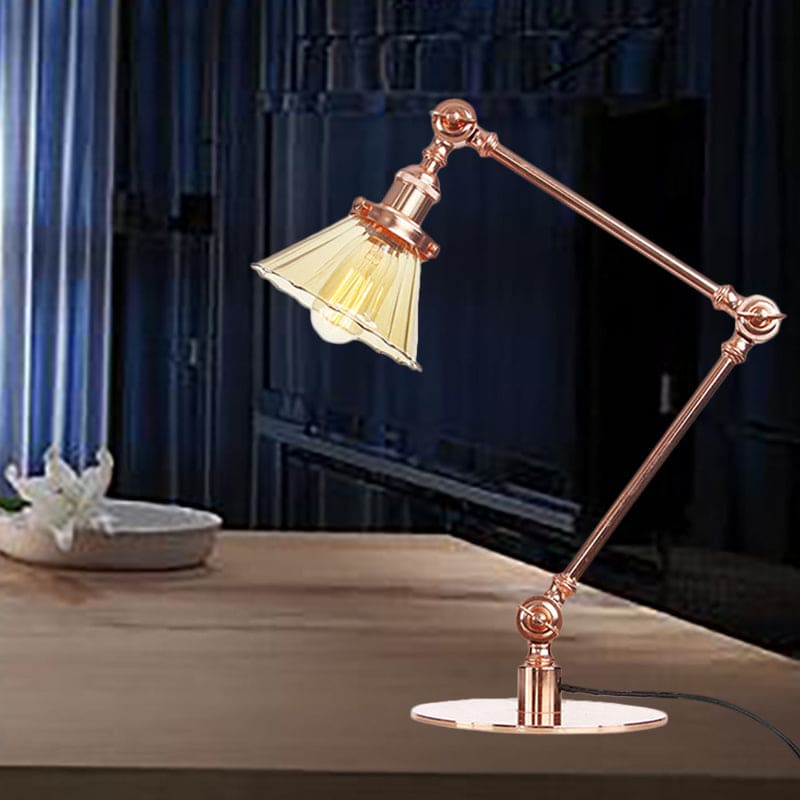 Lampada da Tavolo Elegante in Vetro Chiaro Conico