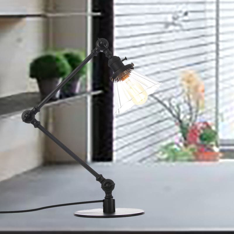 Lampada da Tavolo Elegante in Vetro Chiaro Conico