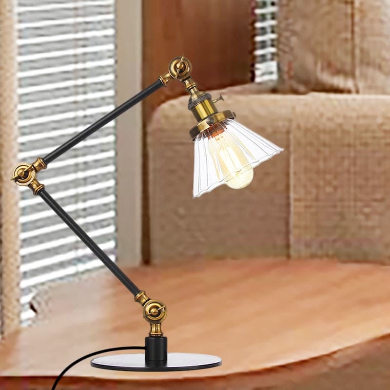 Lampada da Tavolo Elegante in Vetro Chiaro Conico