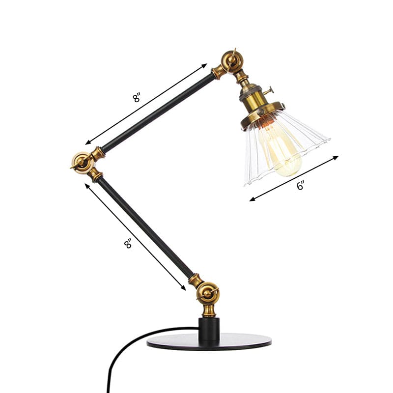 Lampe de Table Élégante en Verre Clair Conique - Santeova