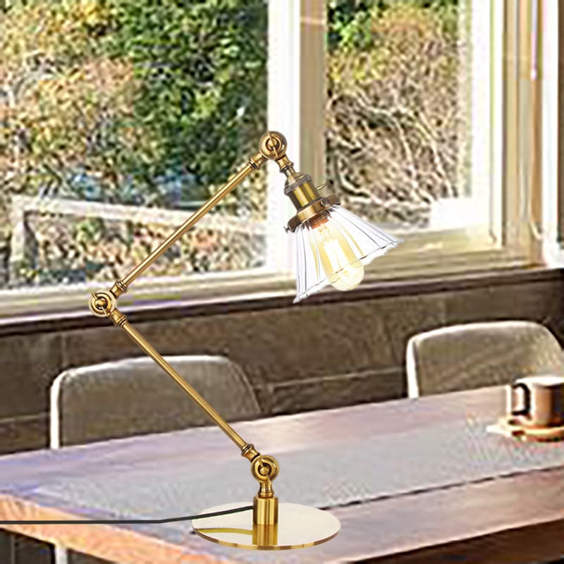 Lampada da Tavolo Elegante in Vetro Chiaro Conico