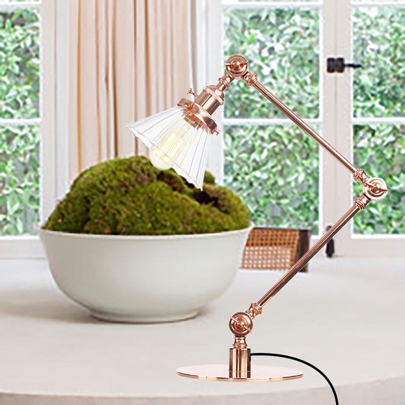 Lampada da Tavolo Elegante in Vetro Chiaro Conico