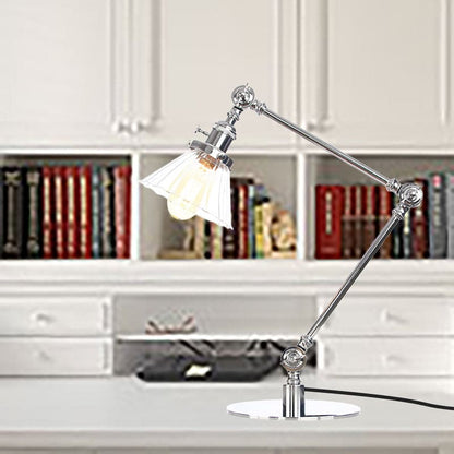 Lampada da Tavolo Elegante in Vetro Chiaro Conico