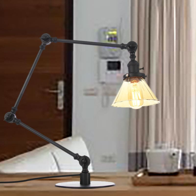 Lampada da Tavolo Elegante in Vetro Chiaro Conico