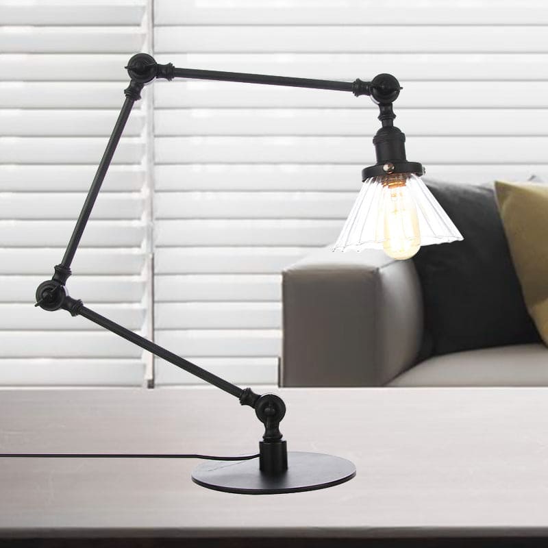 Lampada da Tavolo Elegante in Vetro Chiaro Conico