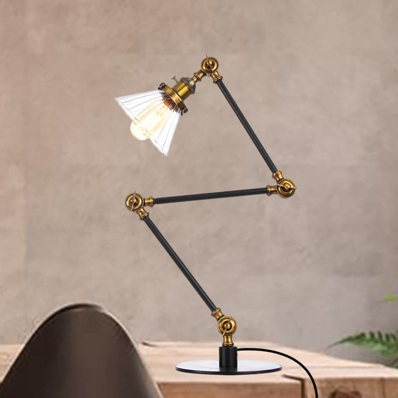 Lampada da Tavolo Elegante in Vetro Chiaro Conico