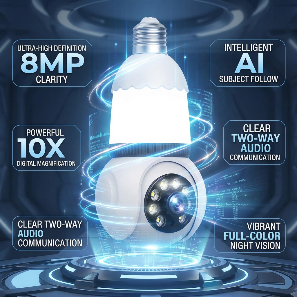 Marcherelle™ – Telecamera di Sicurezza con Lampadina LED Visione a Colori
