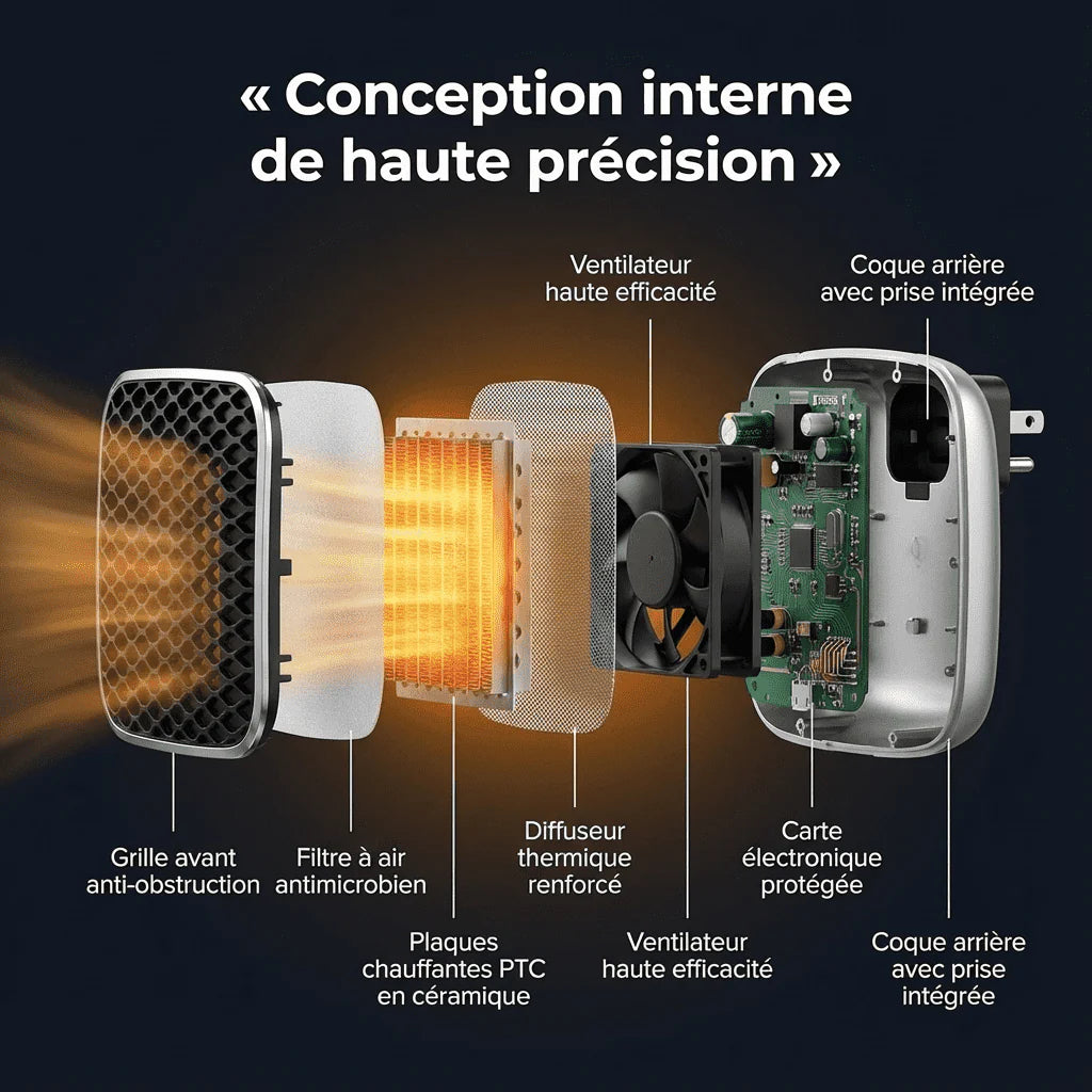 Marcherelle™ – Radiatore Elettrico Portatile 800W a Basso Consumo