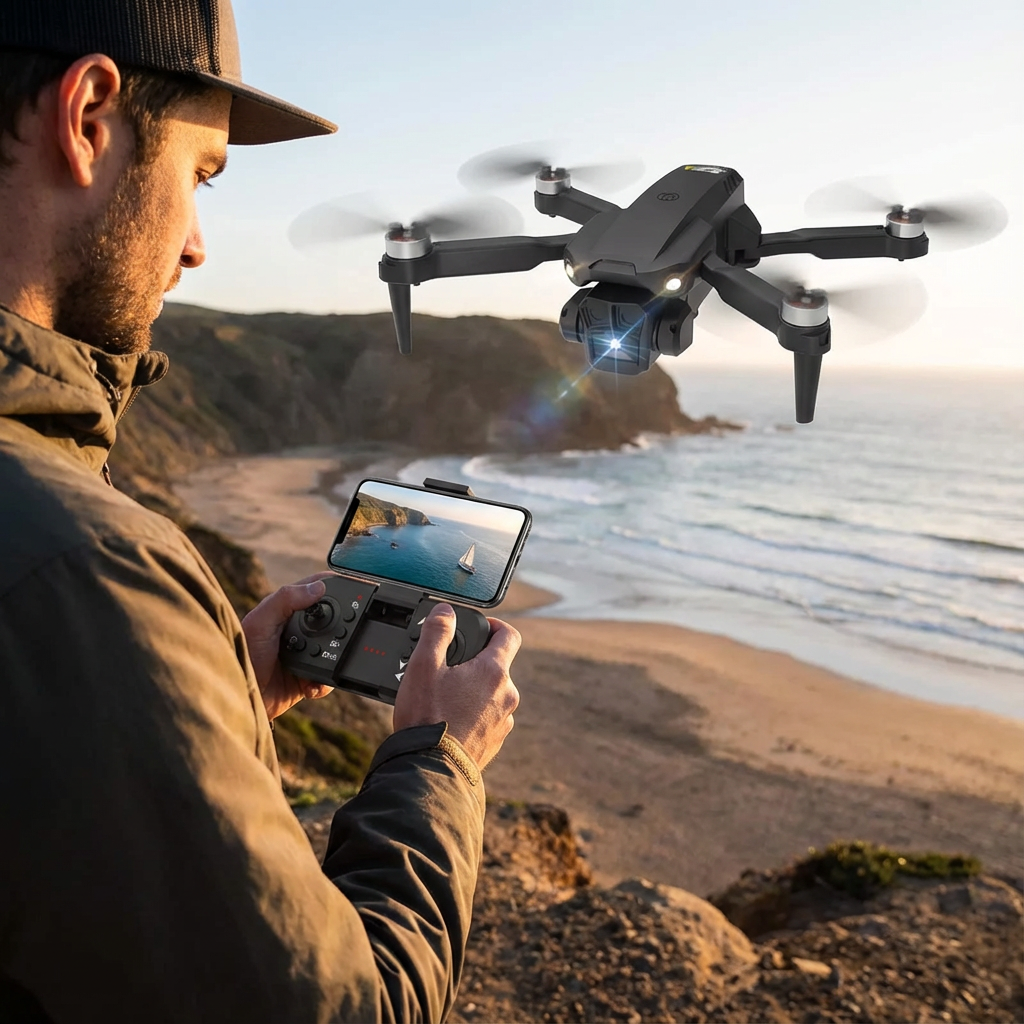 Marcherelle™ | Drone portatile con doppia fotocamera – Stabilizzazione intelligente e video in diretta