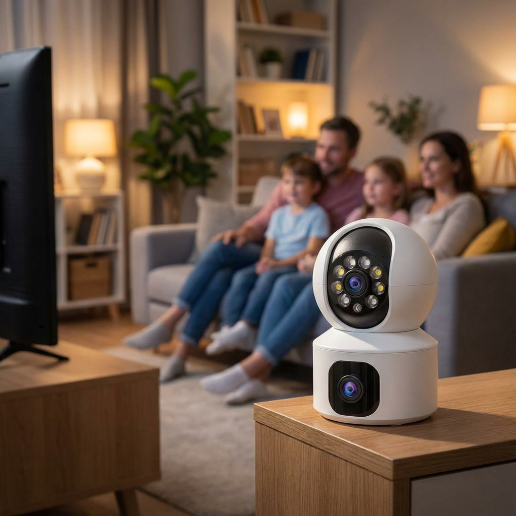 Marcherelle™ – Telecamera di Sicurezza WiFi a Doppio Obiettivo Visione HD