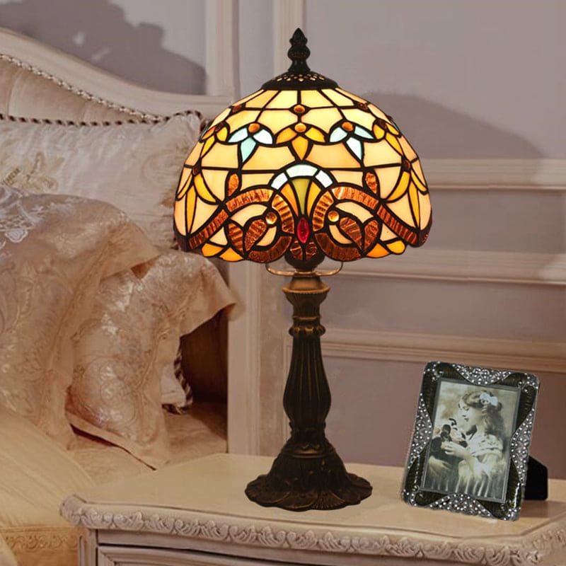Lampada da Tavolo Elegante in Vetro Colorato Art Déco