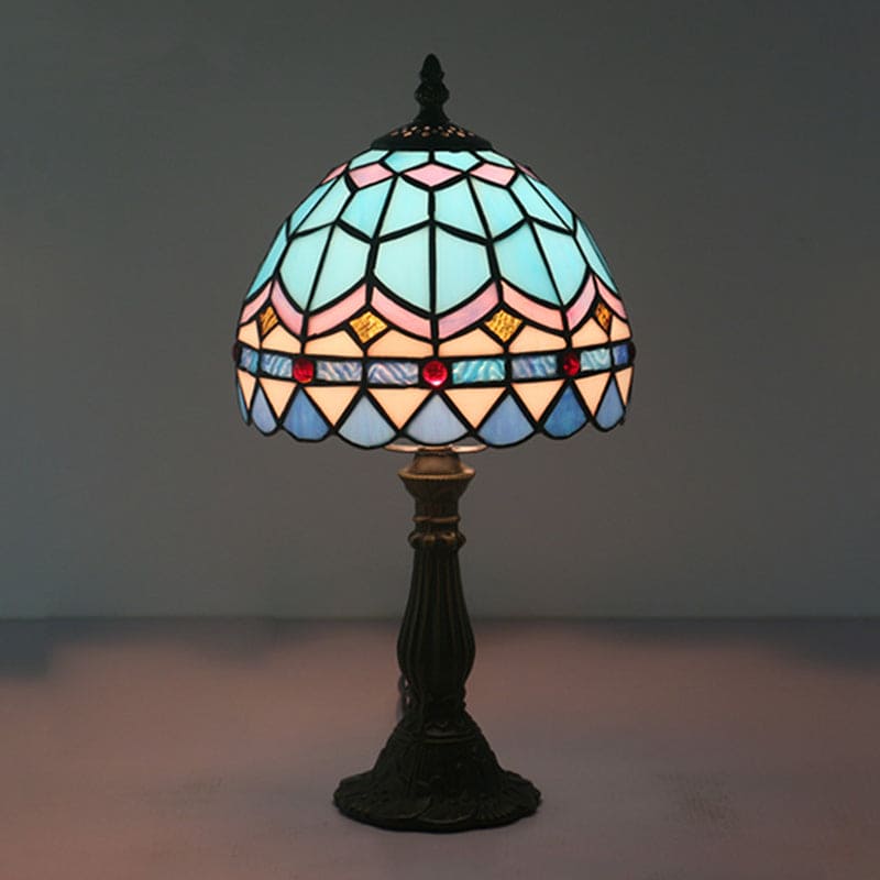 Lampada da Tavolo Elegante in Vetro Colorato Art Déco