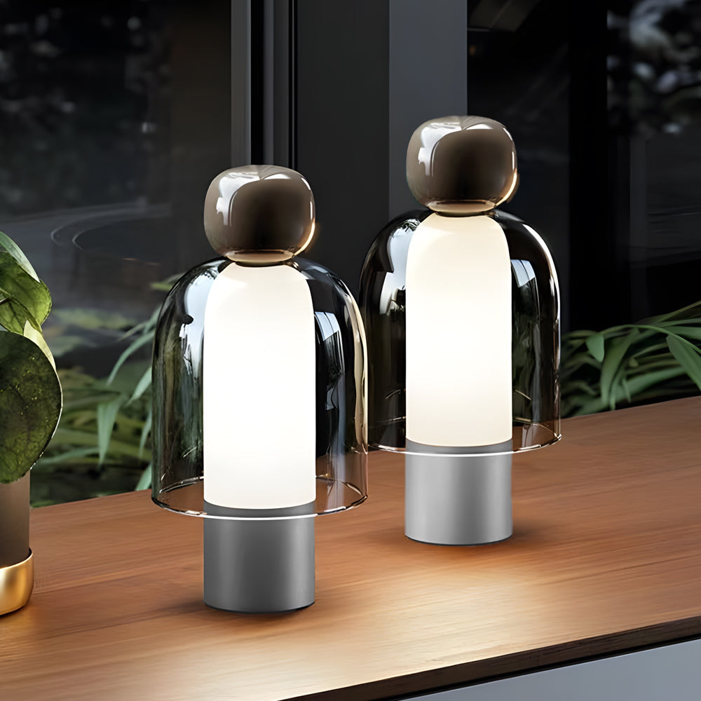 Lampada da Scrivania Elegante in Vetro con LED Regolabile