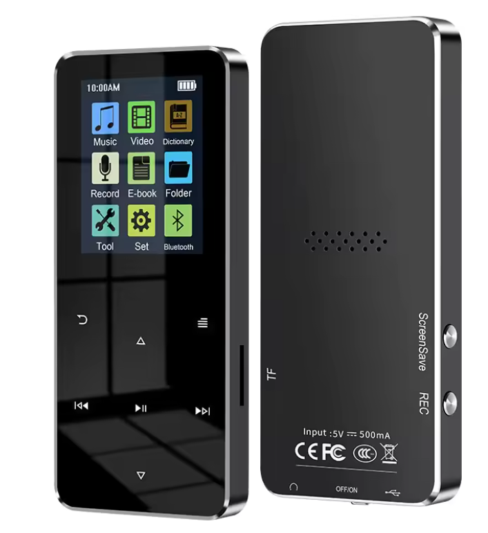 Lettore MP3 Bluetooth con schermo HD da 2,4 pollici, radio FM e altoparlante integrato