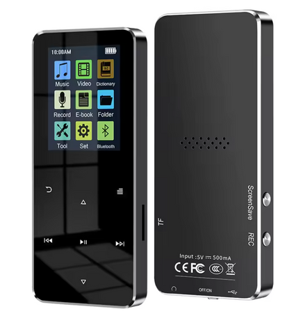 Lettore MP3 Bluetooth con schermo HD da 2,4 pollici, radio FM e altoparlante integrato