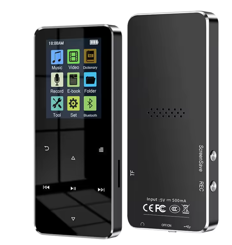 Lettore MP3 Bluetooth con schermo HD da 2,4 pollici, radio FM e altoparlante integrato