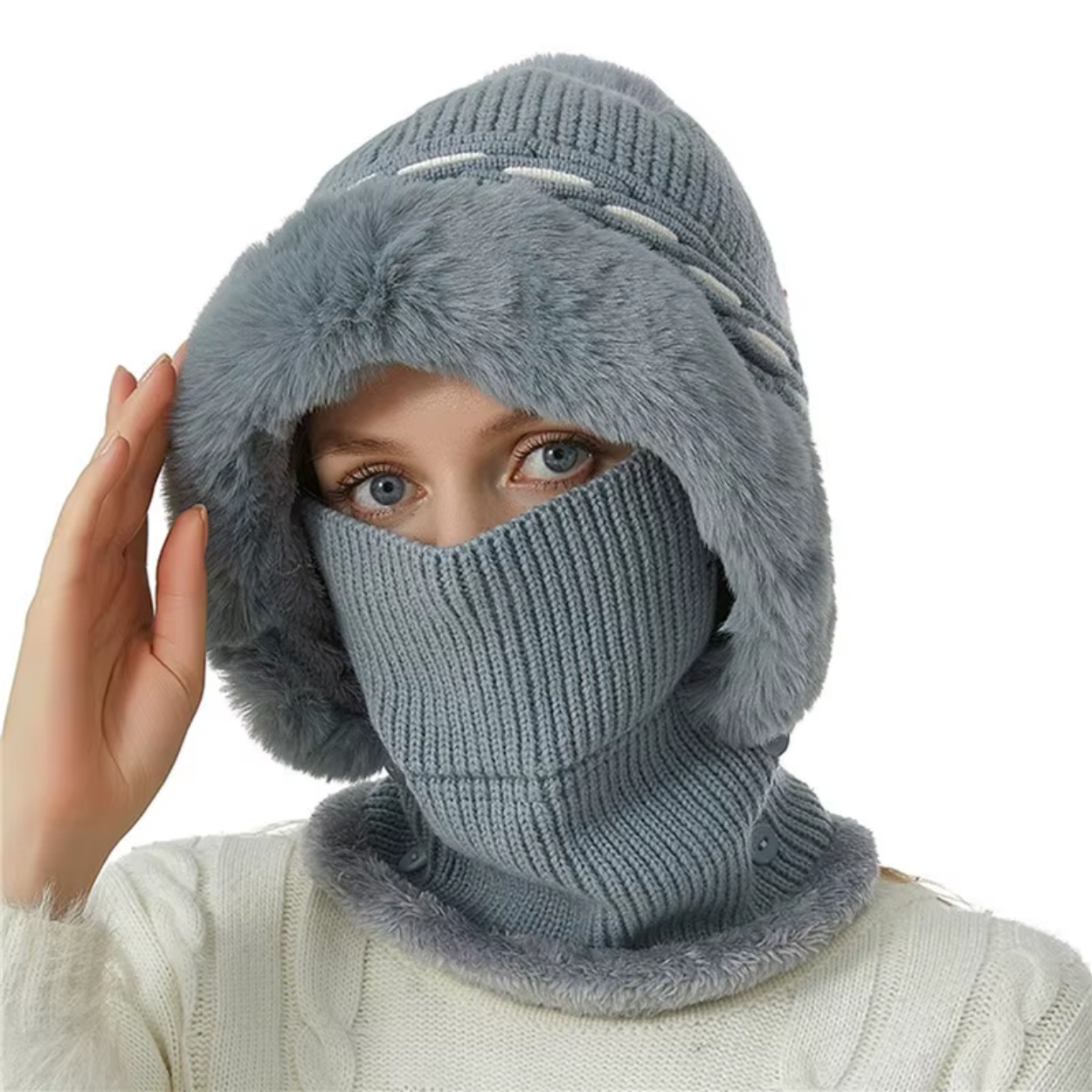 Cappello Sciarpa in Pile 2 in 1 Morbido e Caldo