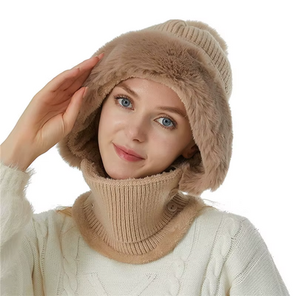 Cappello Sciarpa in Pile 2 in 1 Morbido e Caldo