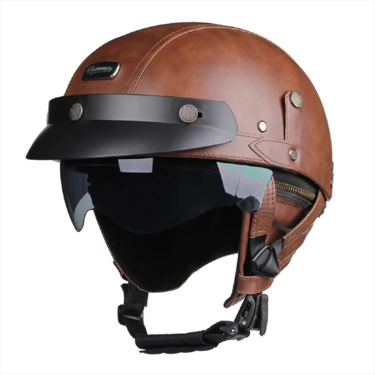 Casco Moto Demi-Jet Vintage Nero