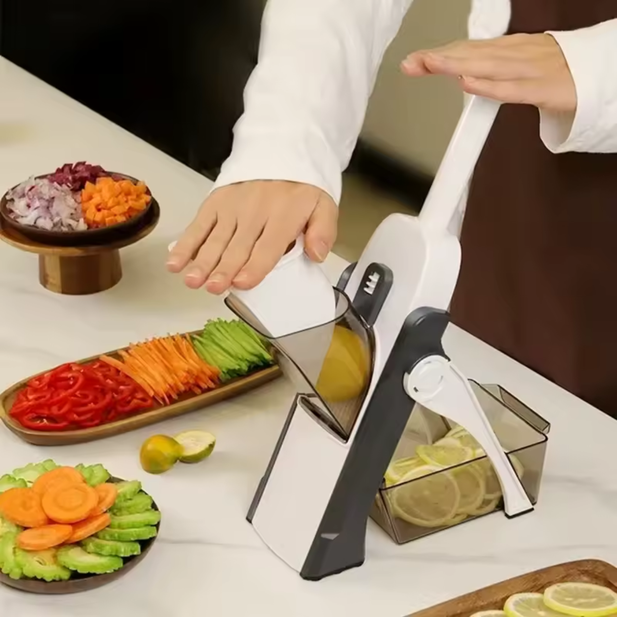 Grattugia Manuale per Verdure con Tritatutto Integrato