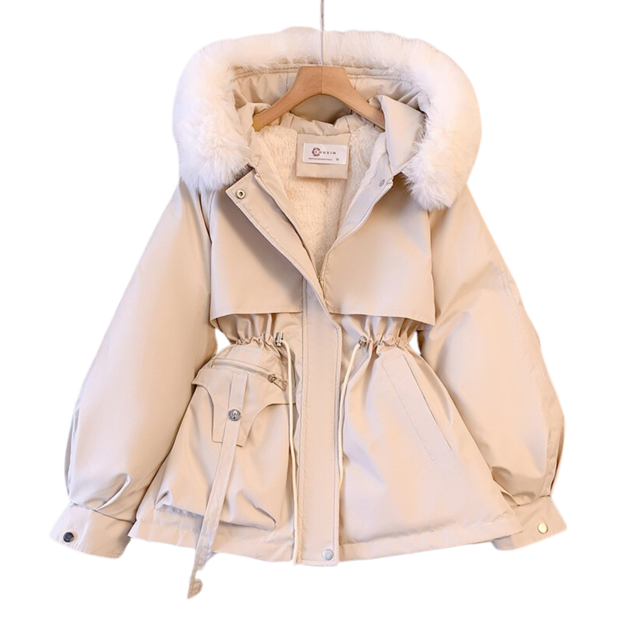 Parka Invernale Donna con Cappuccio e Fodera Calda