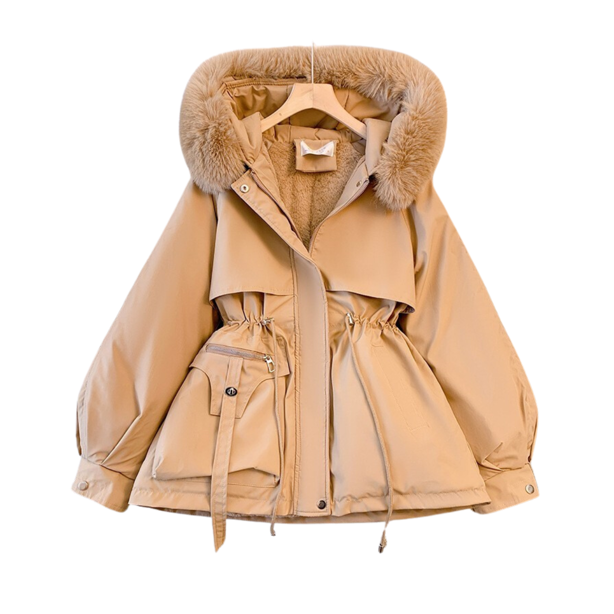 Parka Invernale Donna con Cappuccio e Fodera Calda