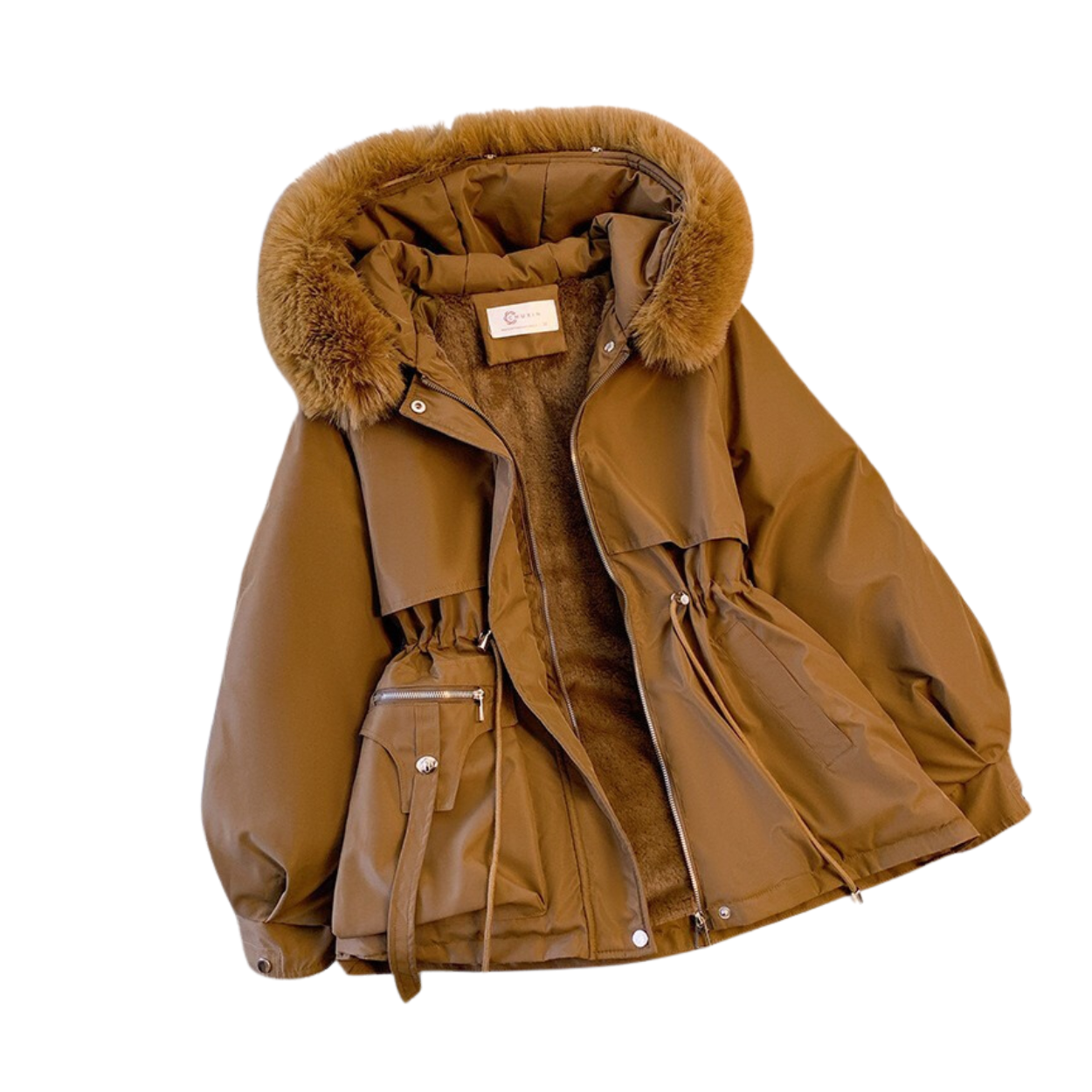 Parka Invernale Donna con Cappuccio e Fodera Calda