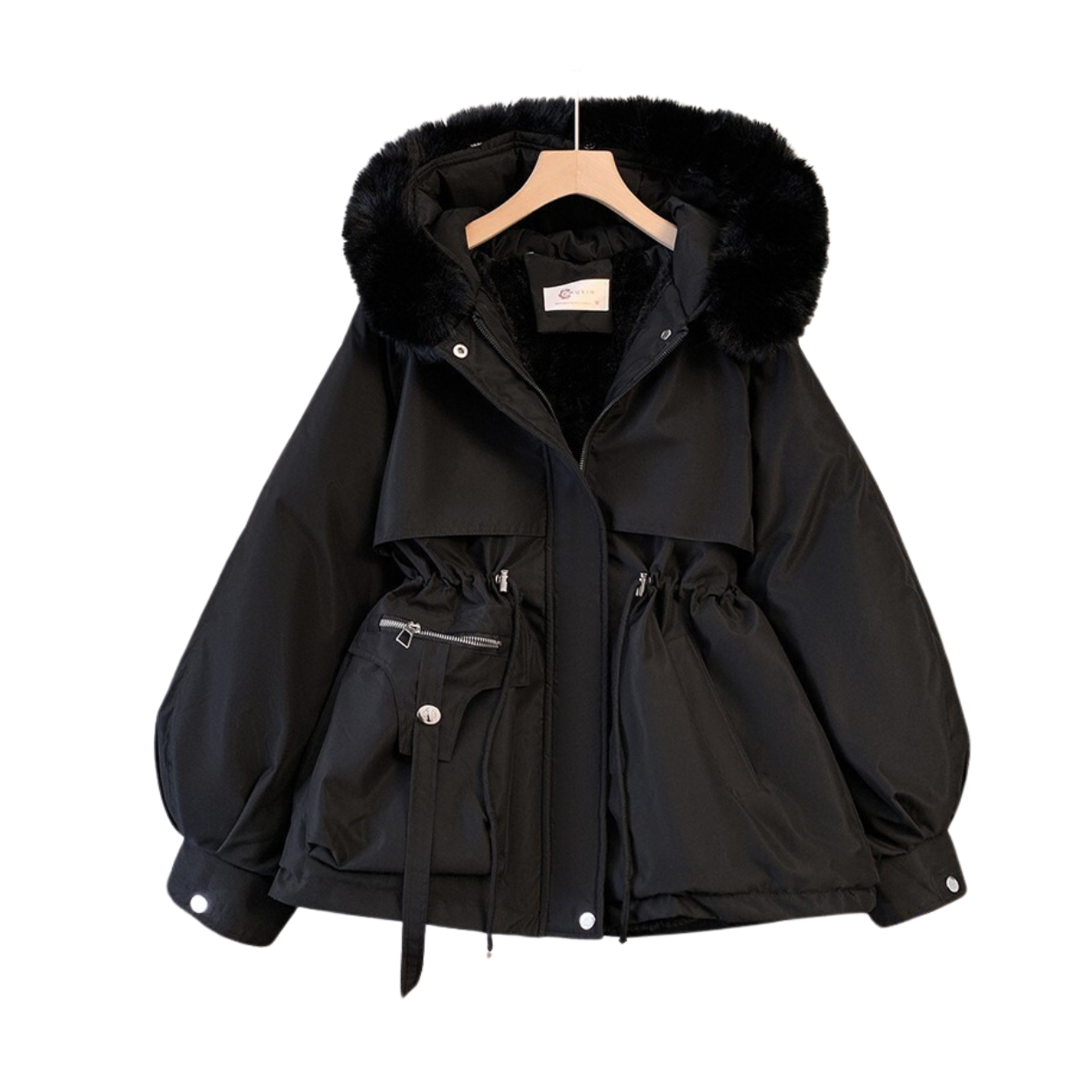 Parka Invernale Donna con Cappuccio e Fodera Calda